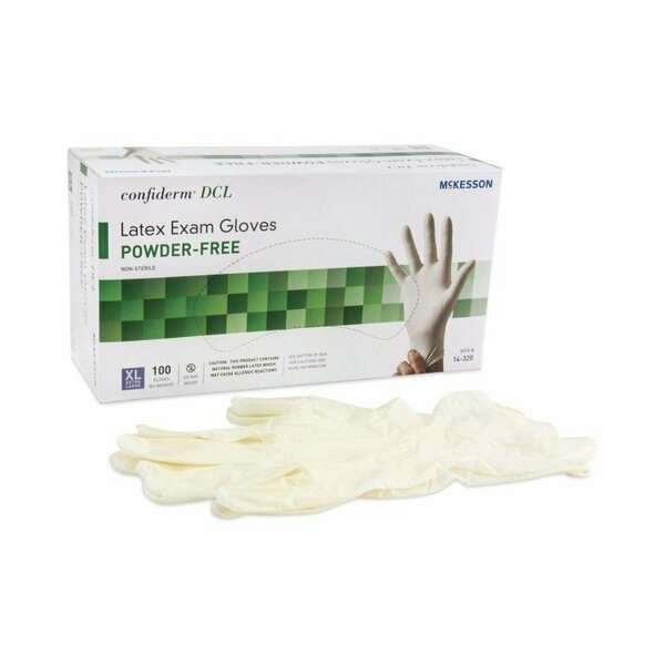 Mckesson Confiderm Latex Exam Glove, Extra Large, Ivory, 100PK 14-320